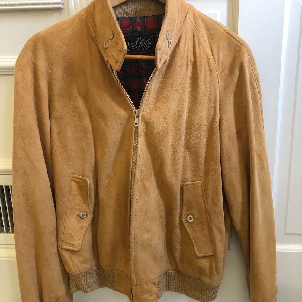 Suede Bomber Jacket, Mens Medium